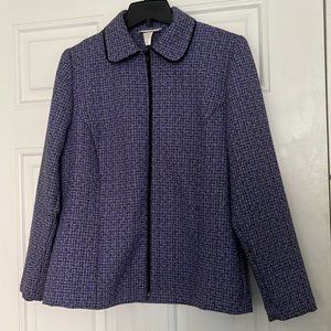 Blair purple and black tweed like zip up jacket